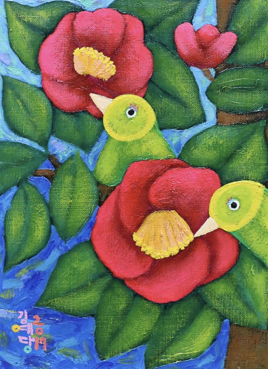 동백꽃과 동박새